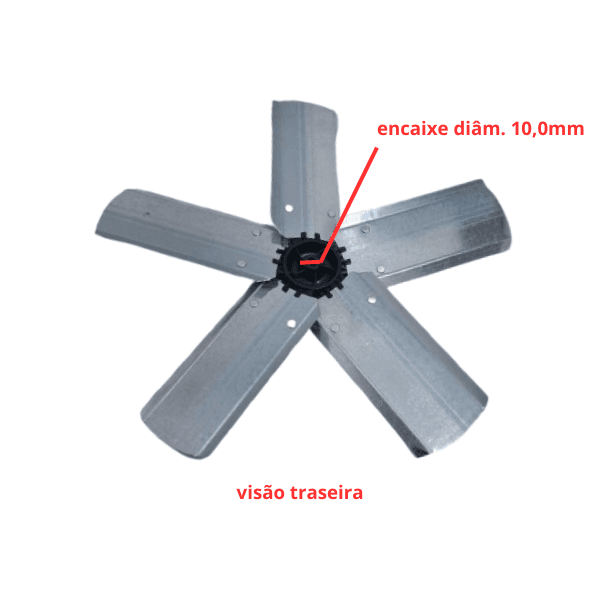 HELICE P/EXAUSTOR 50CM VENTISOL 5PAS METAL - EIXO-12,0MM PONTA MEIA LUA C/CUBO CENTRAL PL S/TT - FIXADA C/2-TRAVAS NO EIXO - foto 1 de 2