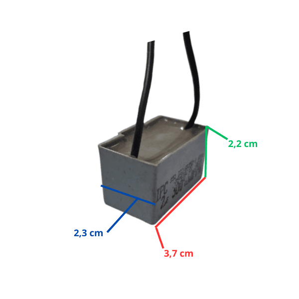 CAPACITOR 002,0UF 2FIOS QD 300VAC - P/VENTILADOR DE TETO + SERVE P/VÁRIAS APLICAÇÕES - P/EXAUTOR TRON 300MM BIV - foto 1 de 2