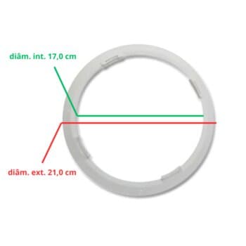 ANEL SUPERIOR DA LUMINARIA DO VENTILADOR SPIRIT 203 / 303 BRANCO - ONDE ENCAIXA A LENTE OU VIDRO - A