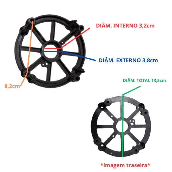 TAMPA CAMPANA DO MOTOR VENTILADOR SOLASTER GOAR 60CM TRASEIRA DIAM.11,6CM - ACAPULCO PRETA - foto 1 de 2