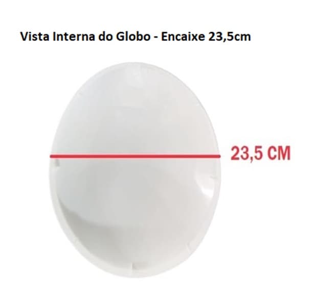GLOBO CUPULA PLASTICA DA LUMINARIA VENTILADOR ALISEU INSPIRE DUO CONFORT - TERRAL MEGA CONFORT - GLOBO PLASTICO INSPIRE-DUO/CONFORT - ENCAIXE 235 MM - foto 1 de 3