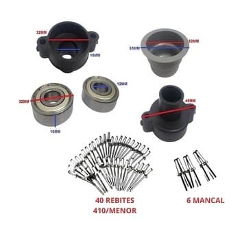 KIT REPARO P/MANUTENÇÃO DE EXAUSTOR EÓLICO 22-24" POLEGADAS C/2-ROL6201ZZ - MARIVENT - *APENAS AS PEÇAS SEM AS ALETAS*