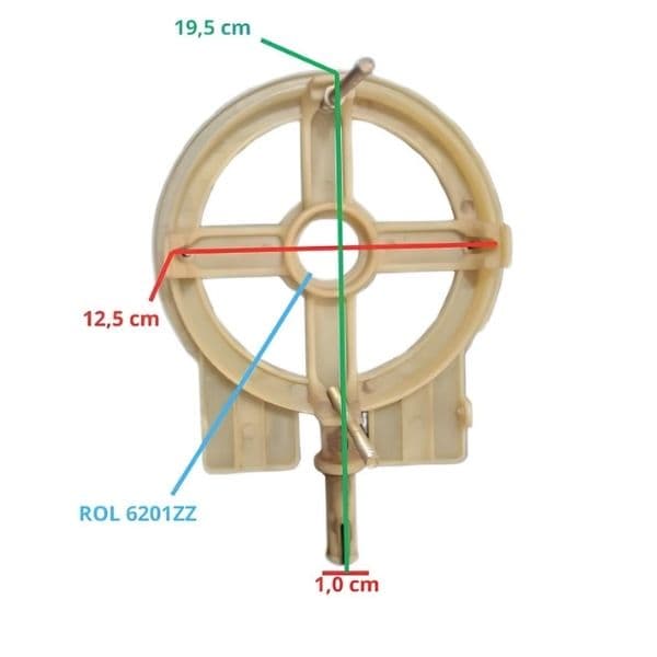 TAMPA DO MOTOR VENTILADOR TRON OSCI NO 50/60CM - BASE DIANTEIRA DE NYLON C/CABO OSCILANTE N.O. BRANCA - ENCAIXE P/ROL-6201ZZ - foto 1 de 2