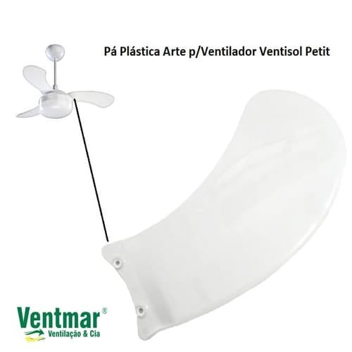 PÁ HÉLICE P/VENTILADOR DE TETO VENTISOL PETIT COR BRANCA - 01-PÁ PLÁSTICA ARTE PETIT - *VENDIDA P/UNIDADE - foto 1 de 3