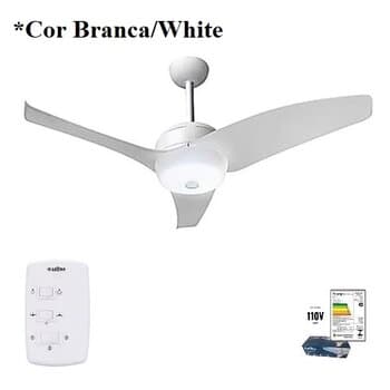 VENTILADOR DE TETO LATINA VT633 110V08,0UF COR BRANCA CHAVE 3-VELOCIDADES - MOD.TETO M1 230RPM 130W