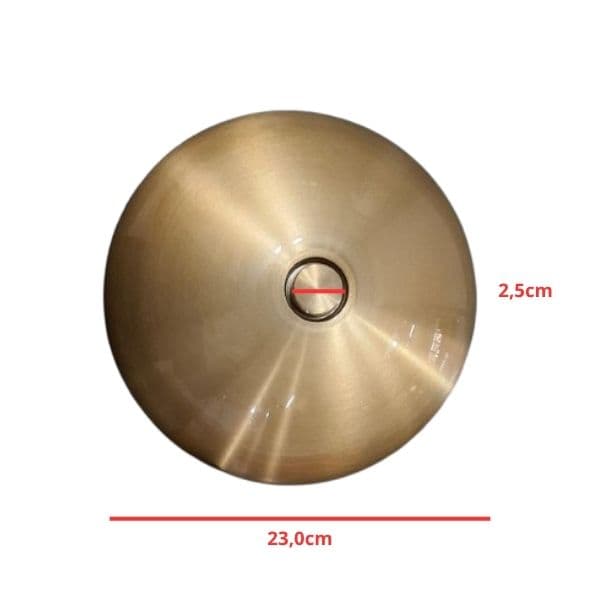 PLAFON DE ACABAMENTO P/VENTILADOR DE TETO DOURADO - SEM LUZ - LUMINÁRIA CEGA P/ÁREA GOURMET - VOLARE FLY OFFICE 1148 METAL - foto 1 de 3