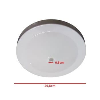 PLAFON DE ACABAMENTO P/VENTILADOR DE TETO SEM LUZ - LUMINÁRIA CEGA P/ÁREA GOURMET - PLAFON CEGO PEQUIM METAL COR BRANCA