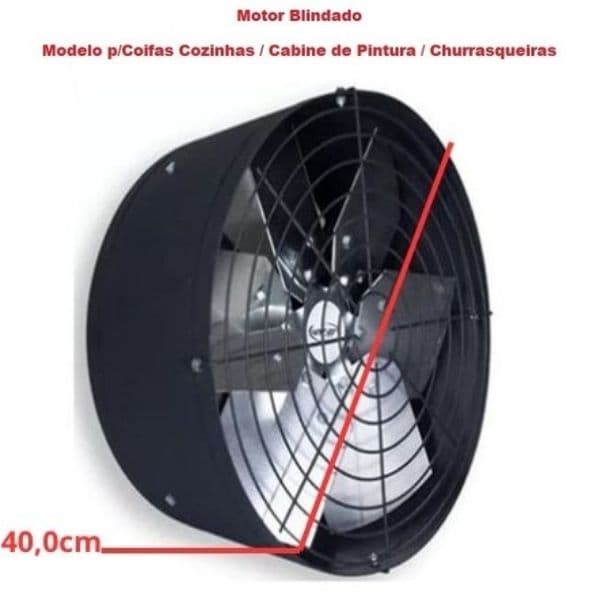 EXAUSTOR DE 40CM VENT AIR BLINDADO BIV362W BAIXA ROTAÇÃO-1650RPM ALTA VAZãO-06600M3H - SERVIÇO PESADO P/CHURRASQUEIRA COIFA CABINE DE PINTURA - INDUST - foto 1 de 5