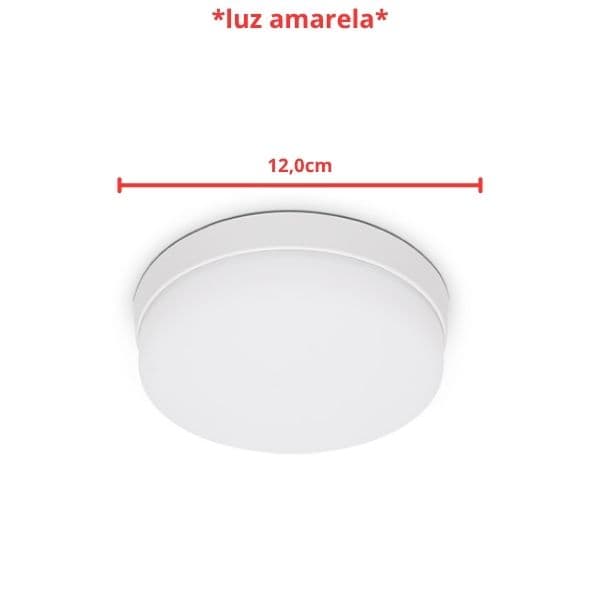 LUMINÁRIA PLAFON PAINEL LED SOBREPOR RD12,0CM FRAMELESS PLÁSTICA - 18W3000KBIV AMARELA B/BRANCA C120XL120XA24MM - foto 1 de 2
