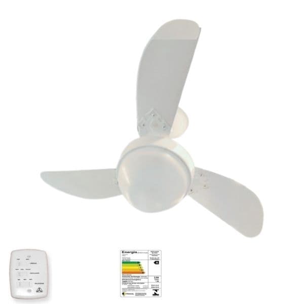 VENTILADOR DE TETO VENTI-DELTA 110V10,0UF BRANCO 3P-MDF TUBA BRANCA - LUMINARIA TWISTER - CHAVE 3VEL - foto 1 de 2