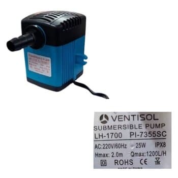 BOMBA DE AGUA 1200LH 220V025,0W HMAX 2,0M P/CLIMATIZADOR VENTISOL CLIN125LT 60HZ BICO-80MM - SUBMERSIBLE PUMP LH-1700 PI-7355SC