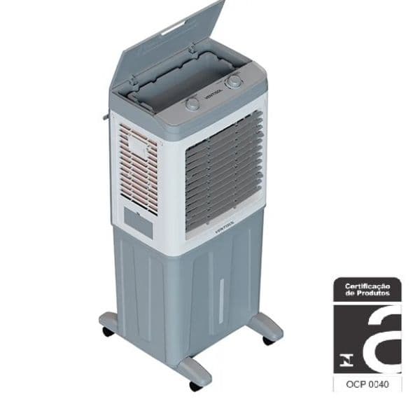CLIMATIZADOR DE AR 080LT 220V150W VENTISOL VAZÃO-04500M3/H ATÉ-50M2 UMIDIFICADOR PORTÁTIL CLIN80PRO 3VEL BCO/CZA - foto 1 de 5
