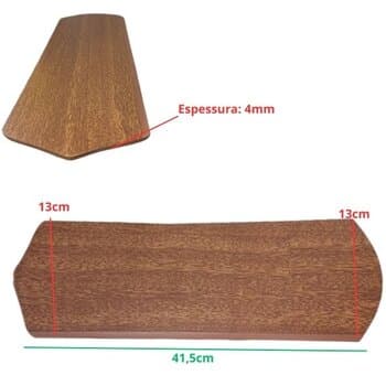 PÁ HELICE P/VENTILADOR DE TETO - MDF RETA COR MADEIRA *SERVE P/DIVERSAS MARCAS ARGE CICLONE IMPORTADOS LOREN SID RIOPRELUSTRES TRON VENTI-DELTA VENTIS
