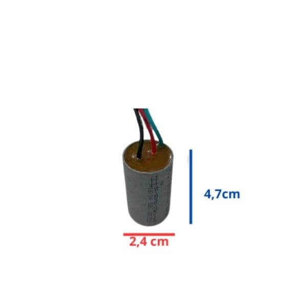 CAPACITOR 007,0UF 3FIOS 2,0+5,0MF RD 250VAC - P/VENTILADOR DE TETO ALISEU 110V / P/VENTILADOR TERRAL - GEO - SLIM - NANO INSPIRE 110V - foto 1 de 2