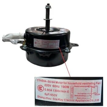 MOTOR P/CLIMATIZADOR VENTISOL 220V190W YYHS94-50/4A CLI45LT CLI70LT CLI100LT PRO2 L/HÉL GH E12MM PML C/RD.08MM - SUBST.YDK120-100 YDK120-120 YDK120-15