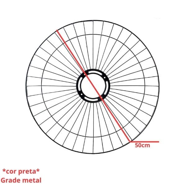 GRADE P/VENTILADOR 50CM VENTISOL PAREDE BIV NEW - METAL PRETA 135FIOS -*VENDIDA P/UNIDADE*- p/MOD.G3 DIANTEIRA=TRASEIRA / P/MOD.MX ATUAIS SÓ DIANTEIRA - foto 1 de 2