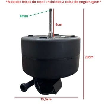 MOTOR P/VENTILADOR CLIMATIZADOR GOAR SOLASTER BIV230W ATENAS FLORIPA - LADO HELICE GIRO HORARIO E-08,0MM PRD C/R.ESQ N/PONTA - CABEÇOTE AT/FA/65 BIV