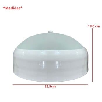 LUMINARIA PLAFON P/VENTILADOR DE TETO VENTI-DELTA MONACO MIRAY COR BRANCA C/GLOBO CÚPULA VIDRO - SERVE P/RIOPRELUSTRES MAX 1001 1003 1007