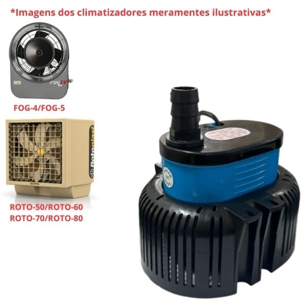 BOMBA DE ÁGUA 2200LH 220V 45,0W HMAX 2,50MT P/CLIMATIZADOR AG/EBONE-FOG4 FOG5/ ECO BRISA-EB555/ ROTOPLAST-ROTO50 ROTO60 ROTO70 ROTO80 - 60HZ SUBERMESI