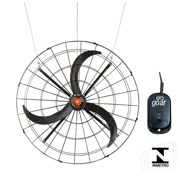 VENTILADOR DE PAREDE 100CM SUSPENSO FIXO GOAR/SOLASTER P/AVIARIO 1-METRO MF-220V25,0UF 1/2CV 1.130RPM VAZAO 19.800M3/H 55DB G/MT - V100NSM INDUSTRIAL