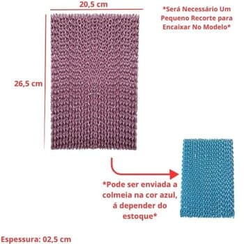 COLMEIA P/CLIMATIZADOR - ESP02,5CM X L20,5 X A/C026,5CM TRASEIRA VENTISOL CLA-01/02 CLE*- PAINEL EVAPORATIVO 02721-03 -*VENDIDO P/UNIDADE