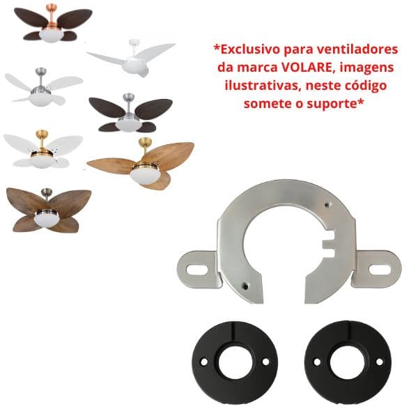 SUPORTE P/FIXAR VENTILADOR DE TETO VOLARE - METAL - COM KIT PEÇAS DE MONTAGEM - foto 1 de 2