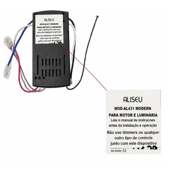 MÓDULO RECEPTOR DO CONTROLE REMOTO VENTILADOR ALISEU MODERN MOD-AL431 QJ-16-20-JH 52C5Y-205 - *APENAS O MÓDULO RECEPTOR - foto 1 de 2