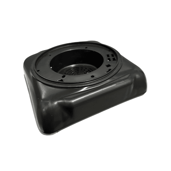 BASE DO MOTOR LIQUIDIFICADOR JL COLOMBO 02LT E 03,5LT BR-BAIXA ROTAÇÃO - PARTE INF.QUADRADA NYLON PRETA - MOD.012 - BASE NYLON INFERIOR BR 2L E 3,5L
