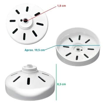 Carenagem Acabamento Superior Capa Plastica do Motor p/Ventilador TRON Máximo Branco - Cupula Inferior AT Máximo Branco