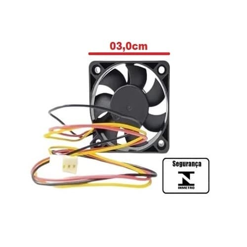 EXAUSTOR DE 03CM MICROVENTILADOR 5VOLTS - 30X30X10MM COOLER ULTRAR 3FIOS HDS0305HGF DC 5V 0,30A - MANCAL C/BUCHA - DC BRUSHLESS - foto 1 de 3