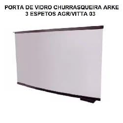 Conjunto Tampa Porta de Vidro p/Assador Churrasqueira Arke AGR-03 Vitta Premium Vitta Smart 3-Espetos - Tampa com Vidro Curvo - foto 1 de 1