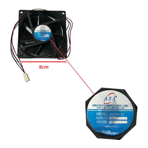 EXAUSTOR DE 08CM MICROVENTILADOR 12VOLTS 3FIOS - COOLER AKASA 80X80X25 DC12V AKASA 8025B-12 COOLER - foto 1 de 2