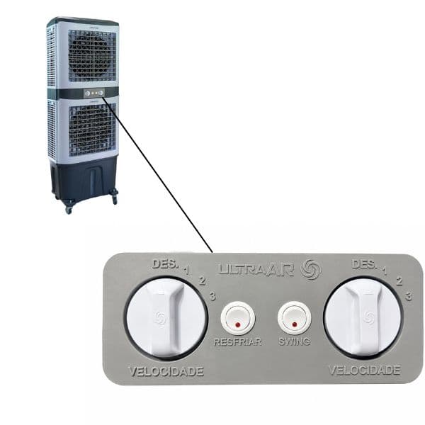PAINEL DE CONTROLE C/TECLAS BOTOES P/CLIMATIZADOR ULTRAAR - CONJ.P/TROCA ULTRA 80 DOUBLE - 2-TECLAS + BOTÃO MENOR BOTÃO MAIOR - foto 1 de 3