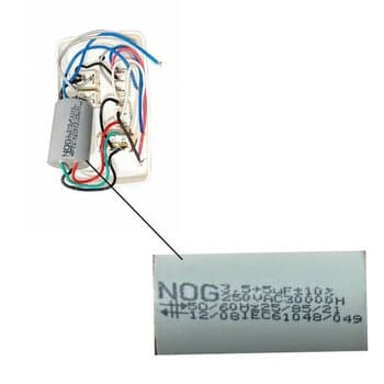 CHAVE P/VENTILADOR DE TETO R3LUZ 3VEL C/CAP.08,5UF 3,5+5,0MF C/REVERSÃO + 3-TECLAS LUZ - P/LOREN-SID LUMI M3 TRON 110V- *SALDÃO TECLAS AMARELADAS