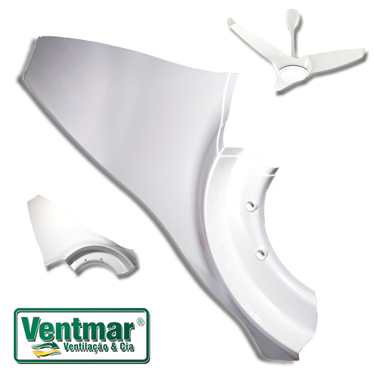 PA HéLICE PARA VENTILADOR DE TETO VENTISOL FLOW BRANCO - Pá PLáSTICA BRANCA FLOW INVERTER - *VENDIDA P/UNIDADE 1 = 1 Pá - foto 1 de 3