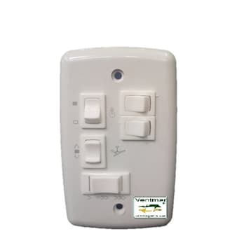 CHAVE P/VENTILADOR DE TETO R3LUZ 3VEL C/CAP.08,0UF 3,0+5,0MF C/REVERSÃO + 3-TECLAS LUZ - P/VENTI-DELTA NEW LIGHT AIR DESIGN LATINA 110VOLTS