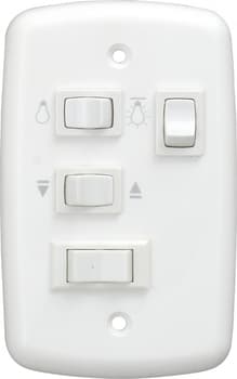 CHAVE P/VENTILADOR DE TETO R2LUZ 3VEL C/CAP.09,0UF 3,0+6,0MF C/REVERSÃO + 2-TECLAS LUZ - P/VENTI-DELTA LUNIK PRIMAVERA SPIRIT 110VOLTS