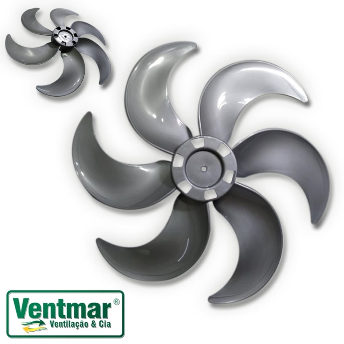 HELICE P/VENTILADOR DE 50CM VENTISOL 6PÁS CINZA TURBO6 - F08,0MM PRD C/TRAVA TRASEIRA - SERVE P/MONDIAL 50CM/ CATAVENTO - ORIGINAL VENTISOL