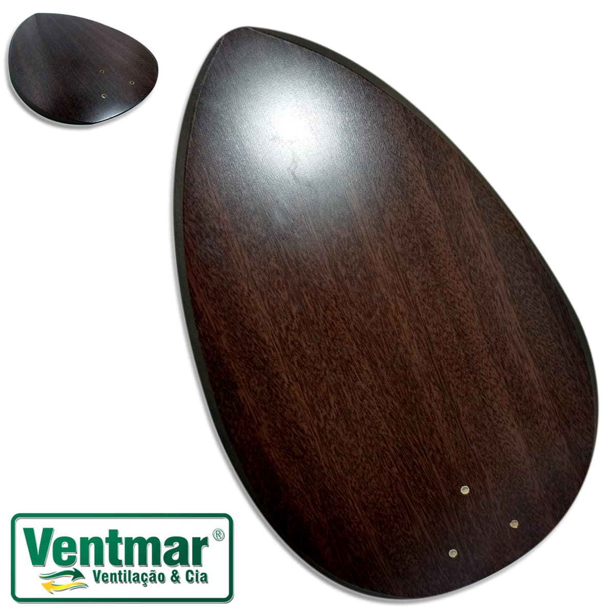 PÁ HÉLICE P/VENTILADOR DE TETO 3-FUROS MDF MODELO FOCUS PÉTALO TABACO -*VENDIDA P/UNIDADE- C/FURAÇÃO ORIGINAL VOLARE - foto 1 de 2