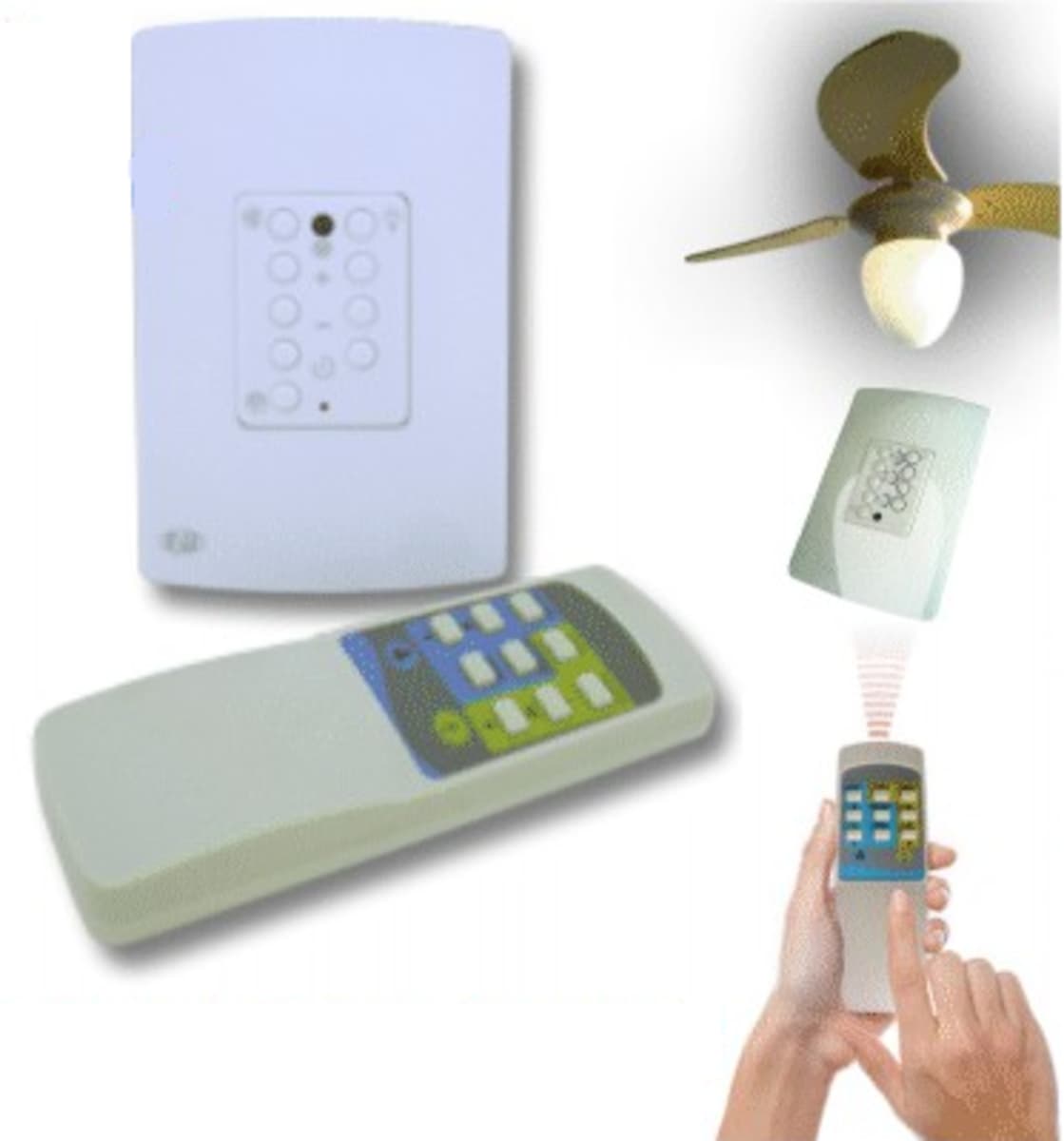CONTROLE REMOTO P/VENTILADOR DE TETO - USAR C/CAP.02FIOS - KIT PW INFRA UNIVERSAL C/COMANDO RECEPTOR DE PAREDE BIV - *SERVE P/VÁRIOS MODELOS ATÉ 200W - foto 1 de 2
