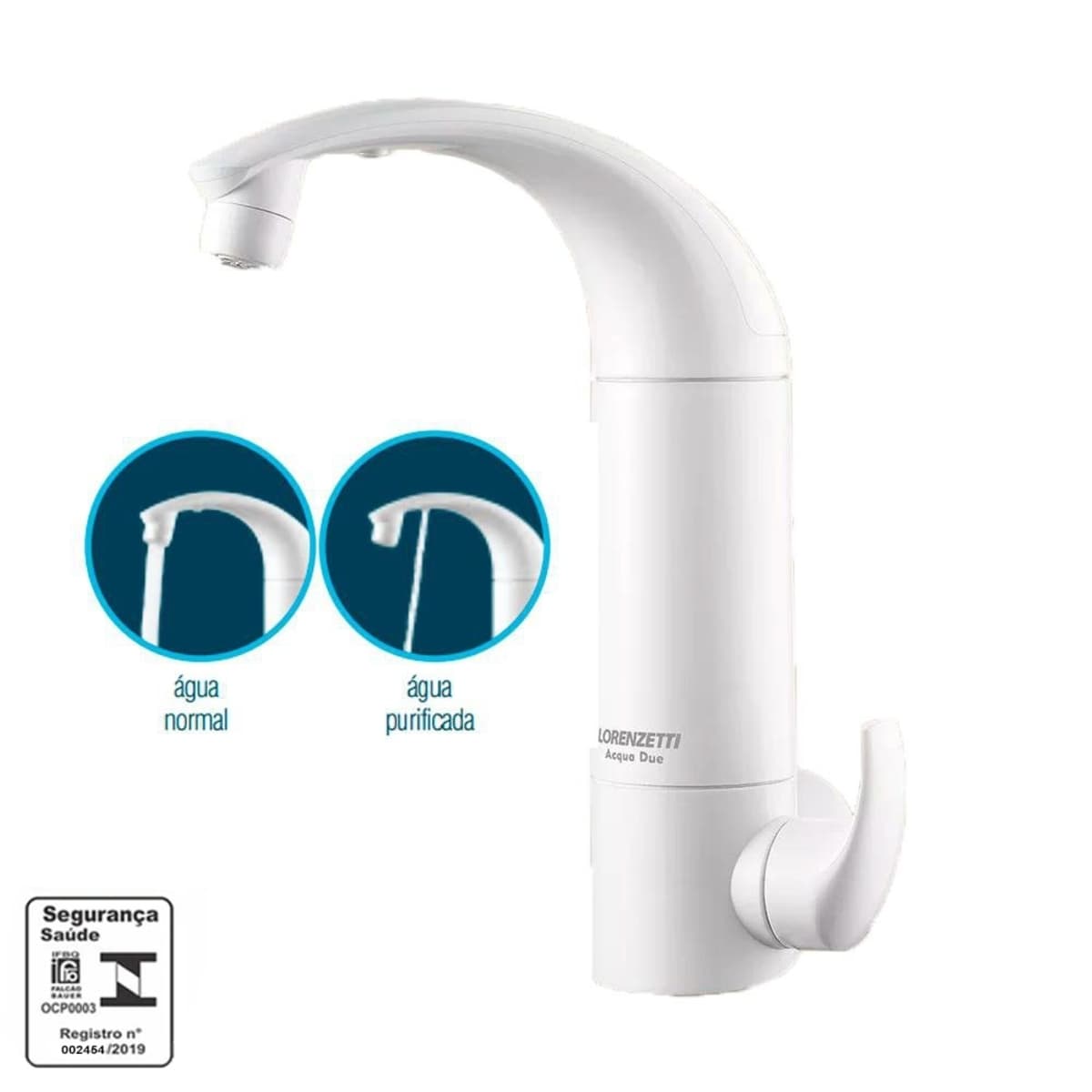FILTRO PURIFICADOR DE ÁGUA LORENZETTI ACQUA DUE COM TORNEIRA BRANCA - MODELO MESA - PURIFICADOR ACQUA DUE MESA - foto 1 de 3