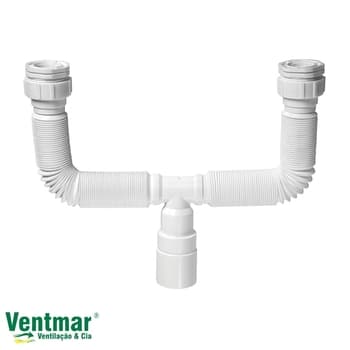 SIFãO SANFONAO 02 UNIVERSAL - SIFãO DUPLO 71CM BRANCO - KRONA/PLASBOHN